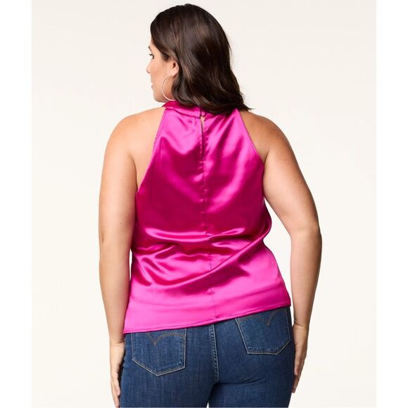 Fuschia Sleeveless Plus Size Blouse - Picture 2 of 8